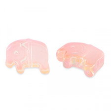 Glass bead 13mm Elephant - Light pink